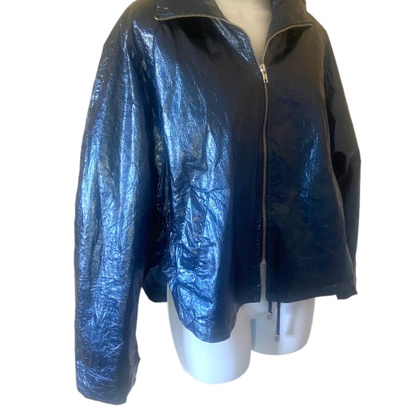 Urban Outfitters Retro Anorak Metallic Dark Blue Jacket - Picture 5 of 11